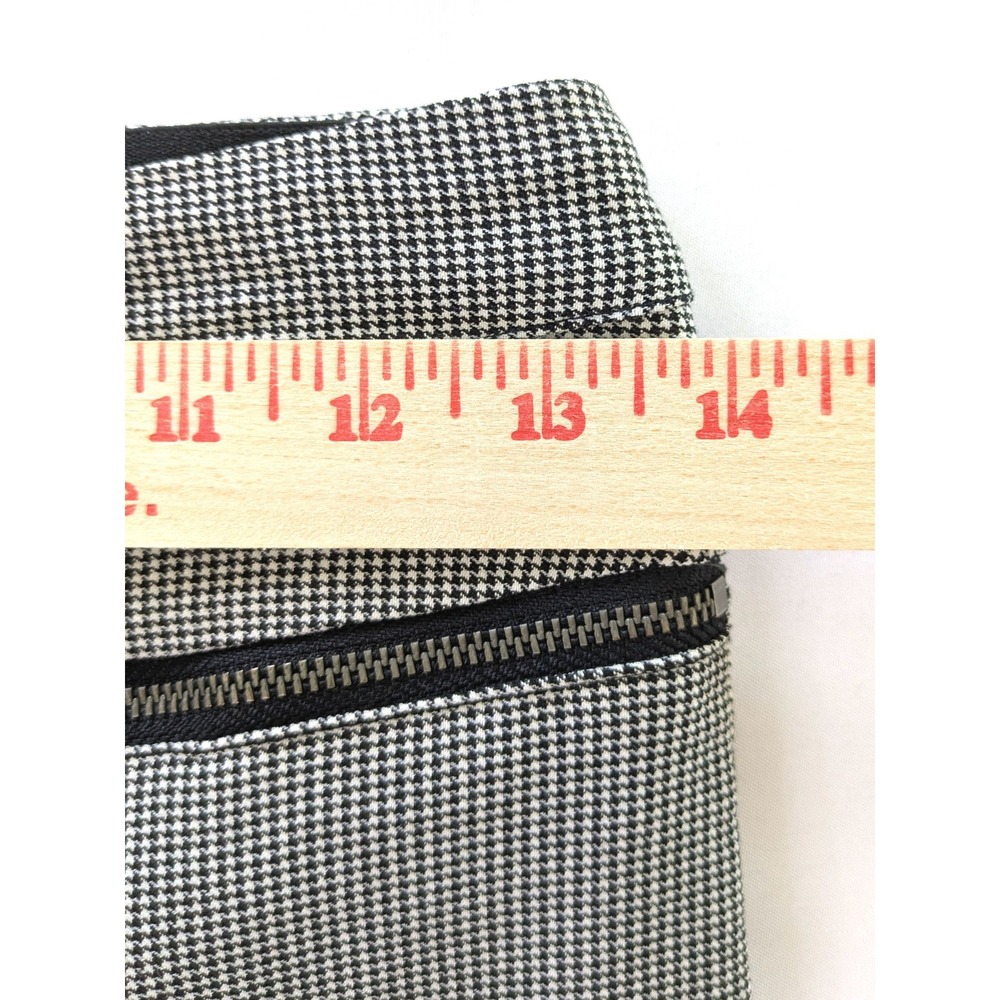 Candie's Audrey Pull On Houndstooth Pants Black White XS Zipper Detail Slim Leg - Picture 4 of 5